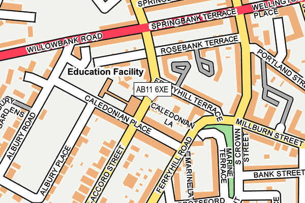 AB11 6XE map - OS OpenMap – Local (Ordnance Survey) AB11 6XE map - OS OpenMap – Local (Ordnance Survey)