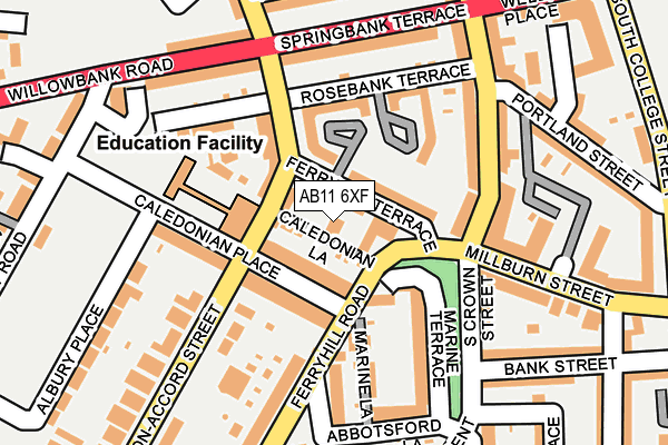 AB11 6XF map - OS OpenMap – Local (Ordnance Survey) AB11 6XF map - OS OpenMap – Local (Ordnance Survey)