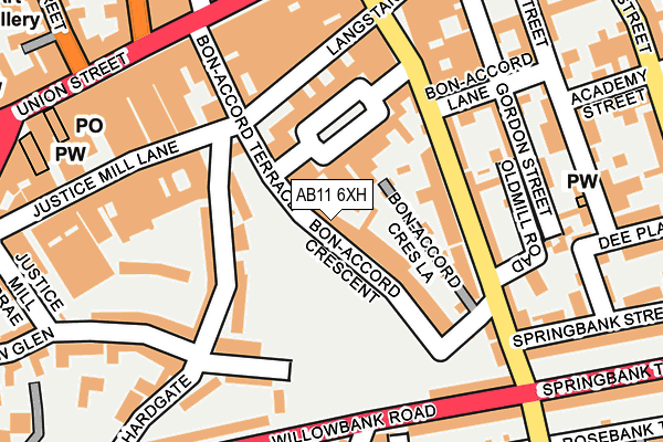 AB11 6XH map - OS OpenMap – Local (Ordnance Survey) AB11 6XH map - OS OpenMap – Local (Ordnance Survey)