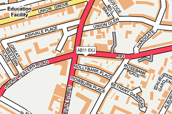 AB11 6XJ map - OS OpenMap – Local (Ordnance Survey) AB11 6XJ map - OS OpenMap – Local (Ordnance Survey)