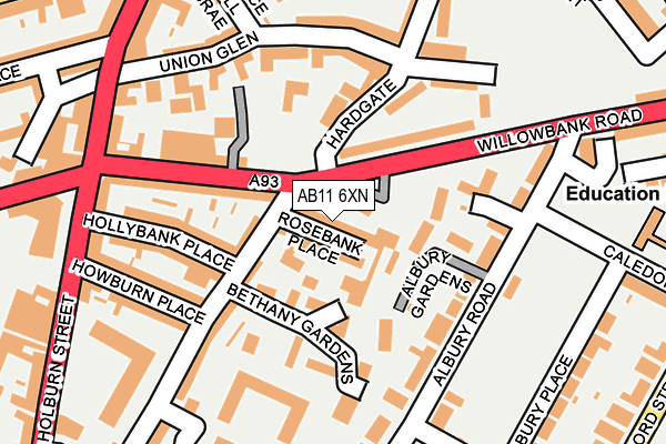 AB11 6XN map - OS OpenMap – Local (Ordnance Survey) AB11 6XN map - OS OpenMap – Local (Ordnance Survey)