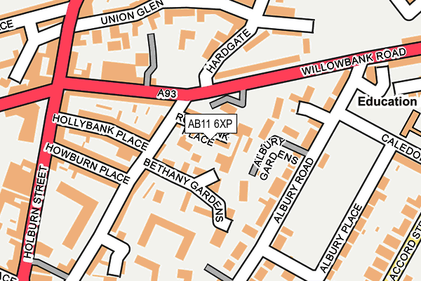 AB11 6XP map - OS OpenMap – Local (Ordnance Survey) AB11 6XP map - OS OpenMap – Local (Ordnance Survey)