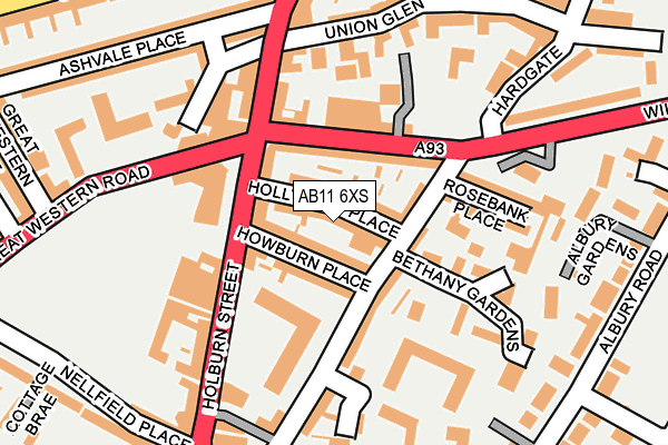 AB11 6XS map - OS OpenMap – Local (Ordnance Survey) AB11 6XS map - OS OpenMap – Local (Ordnance Survey)