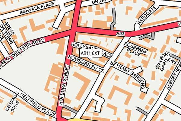 AB11 6XT map - OS OpenMap – Local (Ordnance Survey) AB11 6XT map - OS OpenMap – Local (Ordnance Survey)