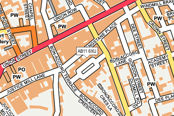 AB11 6XU map - OS OpenMap – Local (Ordnance Survey) AB11 6XU map - OS OpenMap – Local (Ordnance Survey)