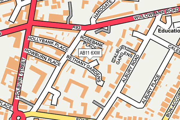 AB11 6XW map - OS OpenMap – Local (Ordnance Survey) AB11 6XW map - OS OpenMap – Local (Ordnance Survey)