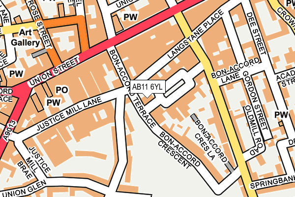 AB11 6YL map - OS OpenMap – Local (Ordnance Survey) AB11 6YL map - OS OpenMap – Local (Ordnance Survey)