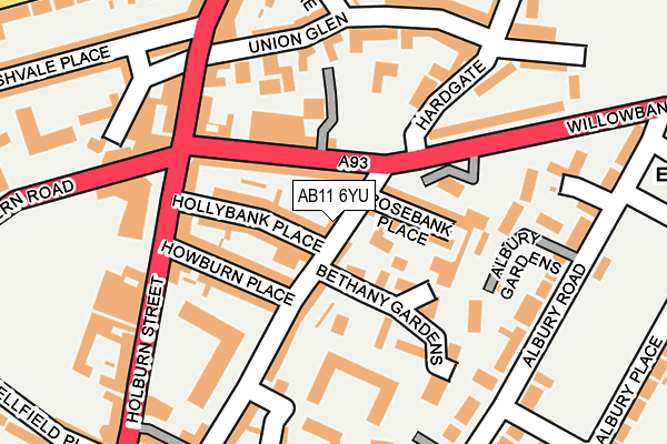 AB11 6YU map - OS OpenMap – Local (Ordnance Survey) AB11 6YU map - OS OpenMap – Local (Ordnance Survey)