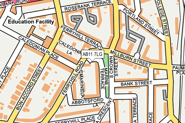 AB11 7LG map - OS OpenMap – Local (Ordnance Survey) AB11 7LG map - OS OpenMap – Local (Ordnance Survey)