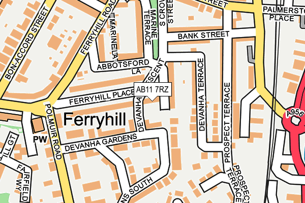 AB11 7RZ map - OS OpenMap – Local (Ordnance Survey) AB11 7RZ map - OS OpenMap – Local (Ordnance Survey)