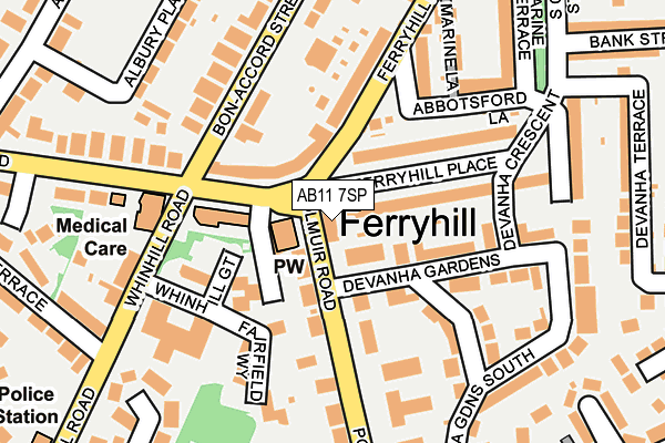 AB11 7SP map - OS OpenMap – Local (Ordnance Survey) AB11 7SP map - OS OpenMap – Local (Ordnance Survey)
