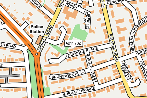 AB11 7SZ map - OS OpenMap – Local (Ordnance Survey) AB11 7SZ map - OS OpenMap – Local (Ordnance Survey)