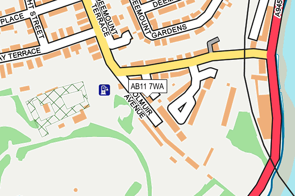 AB11 7WA map - OS OpenMap – Local (Ordnance Survey) AB11 7WA map - OS OpenMap – Local (Ordnance Survey)