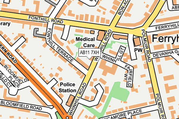 AB11 7XH map - OS OpenMap – Local (Ordnance Survey) AB11 7XH map - OS OpenMap – Local (Ordnance Survey)