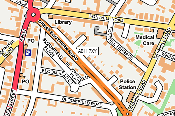 AB11 7XY map - OS OpenMap – Local (Ordnance Survey) AB11 7XY map - OS OpenMap – Local (Ordnance Survey)
