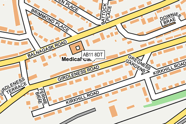 AB11 8DT map - OS OpenMap – Local (Ordnance Survey) AB11 8DT map - OS OpenMap – Local (Ordnance Survey)