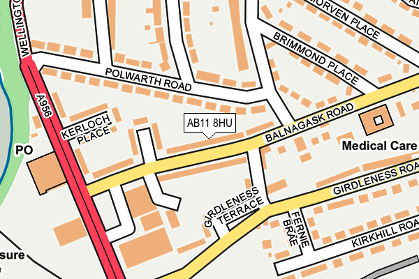 AB11 8HU map - OS OpenMap – Local (Ordnance Survey) AB11 8HU map - OS OpenMap – Local (Ordnance Survey)