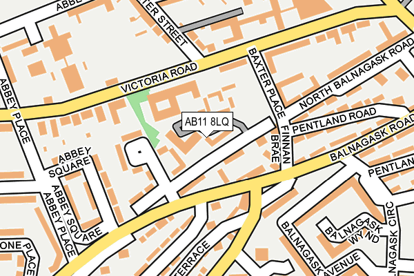 AB11 8LQ map - OS OpenMap – Local (Ordnance Survey) AB11 8LQ map - OS OpenMap – Local (Ordnance Survey)
