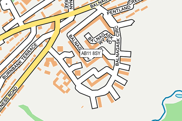 AB11 8SY map - OS OpenMap – Local (Ordnance Survey) AB11 8SY map - OS OpenMap – Local (Ordnance Survey)