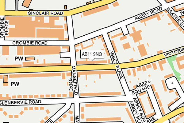 AB11 9NQ map - OS OpenMap – Local (Ordnance Survey) AB11 9NQ map - OS OpenMap – Local (Ordnance Survey)