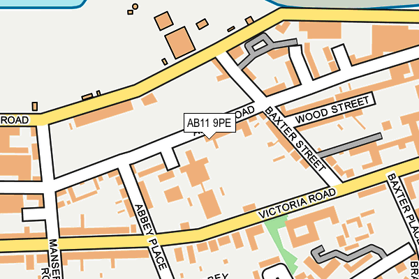 AB11 9PE map - OS OpenMap – Local (Ordnance Survey) AB11 9PE map - OS OpenMap – Local (Ordnance Survey)