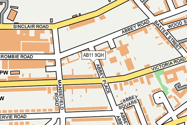 AB11 9QH map - OS OpenMap – Local (Ordnance Survey) AB11 9QH map - OS OpenMap – Local (Ordnance Survey)