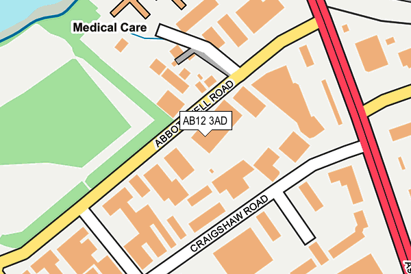 AB12 3AD map - OS OpenMap – Local (Ordnance Survey) AB12 3AD map - OS OpenMap – Local (Ordnance Survey)