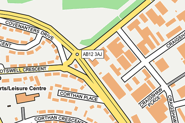 AB12 3AJ map - OS OpenMap – Local (Ordnance Survey) AB12 3AJ map - OS OpenMap – Local (Ordnance Survey)