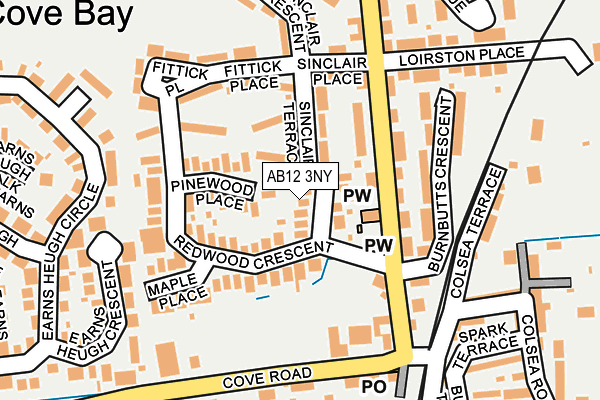 AB12 3NY map - OS OpenMap – Local (Ordnance Survey) AB12 3NY map - OS OpenMap – Local (Ordnance Survey)
