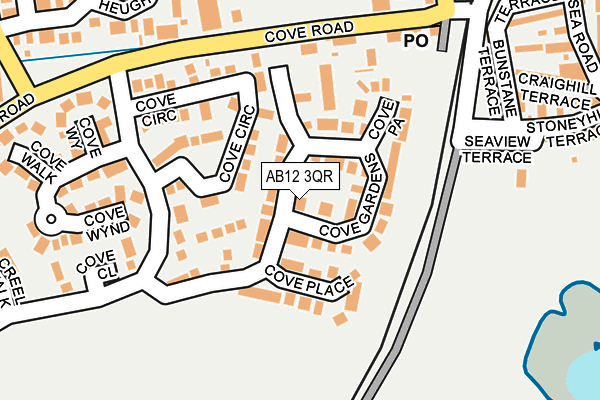 AB12 3QR map - OS OpenMap – Local (Ordnance Survey) AB12 3QR map - OS OpenMap – Local (Ordnance Survey)