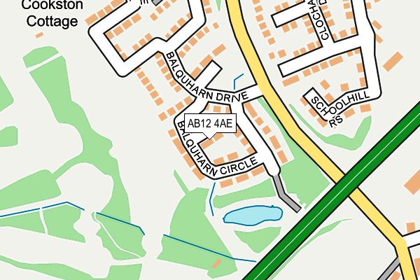 AB12 4AE map - OS OpenMap – Local (Ordnance Survey)