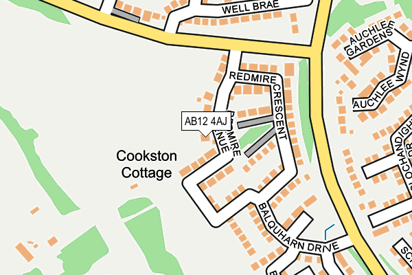 AB12 4AJ map - OS OpenMap – Local (Ordnance Survey)