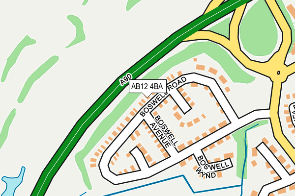 AB12 4BA map - OS OpenMap – Local (Ordnance Survey) AB12 4BA map - OS OpenMap – Local (Ordnance Survey)