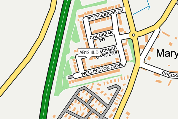 AB12 4LD map - OS OpenMap – Local (Ordnance Survey) AB12 4LD map - OS OpenMap – Local (Ordnance Survey)