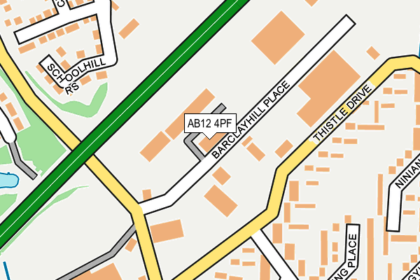 AB12 4PF map - OS OpenMap – Local (Ordnance Survey) AB12 4PF map - OS OpenMap – Local (Ordnance Survey)