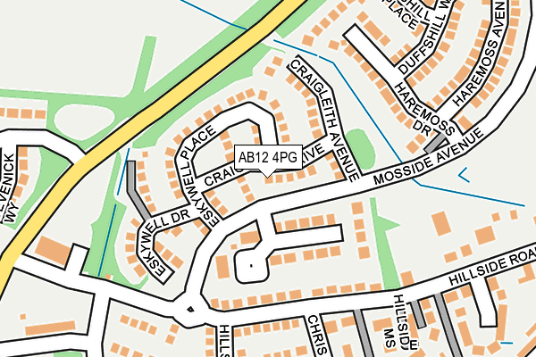 AB12 4PG map - OS OpenMap – Local (Ordnance Survey) AB12 4PG map - OS OpenMap – Local (Ordnance Survey)
