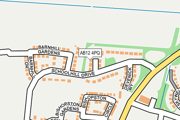 AB12 4PQ map - OS OpenMap – Local (Ordnance Survey) AB12 4PQ map - OS OpenMap – Local (Ordnance Survey)