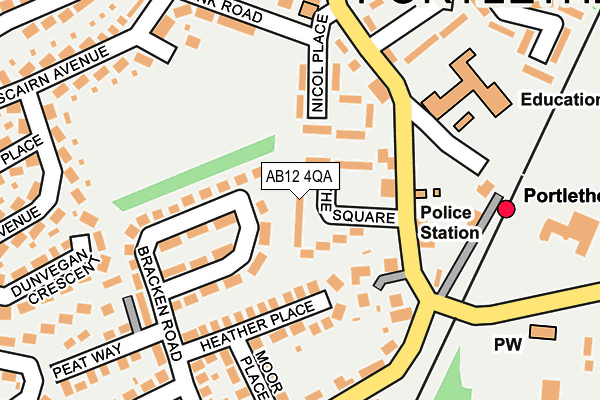 AB12 4QA map - OS OpenMap – Local (Ordnance Survey) AB12 4QA map - OS OpenMap – Local (Ordnance Survey)