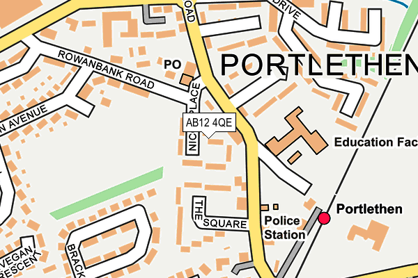 AB12 4QE map - OS OpenMap – Local (Ordnance Survey) AB12 4QE map - OS OpenMap – Local (Ordnance Survey)