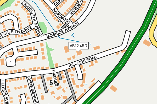 AB12 4RD map - OS OpenMap – Local (Ordnance Survey) AB12 4RD map - OS OpenMap – Local (Ordnance Survey)