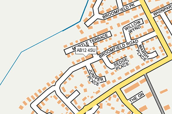 AB12 4SU map - OS OpenMap – Local (Ordnance Survey) AB12 4SU map - OS OpenMap – Local (Ordnance Survey)