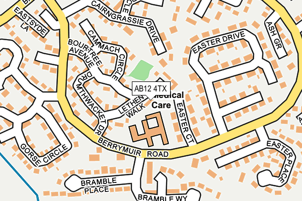 AB12 4TX map - OS OpenMap – Local (Ordnance Survey) AB12 4TX map - OS OpenMap – Local (Ordnance Survey)