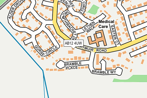 AB12 4UW map - OS OpenMap – Local (Ordnance Survey) AB12 4UW map - OS OpenMap – Local (Ordnance Survey)