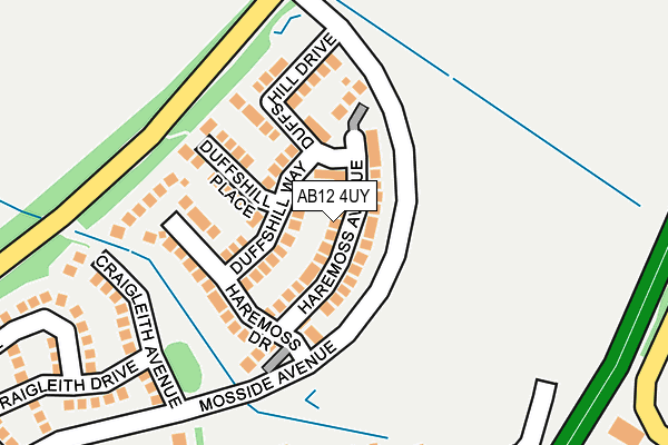 AB12 4UY map - OS OpenMap – Local (Ordnance Survey) AB12 4UY map - OS OpenMap – Local (Ordnance Survey)