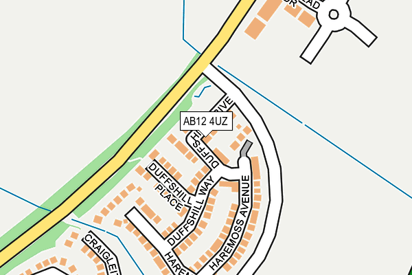 AB12 4UZ map - OS OpenMap – Local (Ordnance Survey) AB12 4UZ map - OS OpenMap – Local (Ordnance Survey)
