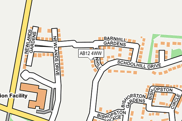 AB12 4WW map - OS OpenMap – Local (Ordnance Survey) AB12 4WW map - OS OpenMap – Local (Ordnance Survey)