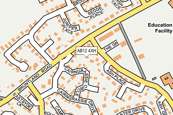 AB12 4XH map - OS OpenMap – Local (Ordnance Survey) AB12 4XH map - OS OpenMap – Local (Ordnance Survey)