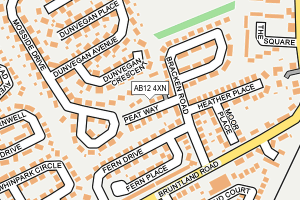 AB12 4XN map - OS OpenMap – Local (Ordnance Survey) AB12 4XN map - OS OpenMap – Local (Ordnance Survey)