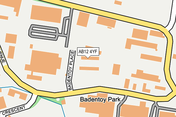 AB12 4YF map - OS OpenMap – Local (Ordnance Survey)