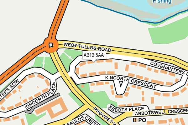 AB12 5AA map - OS OpenMap – Local (Ordnance Survey) AB12 5AA map - OS OpenMap – Local (Ordnance Survey)